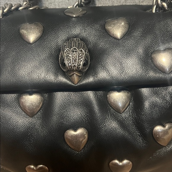 Kurt Geiger Black Heart-Studded Shoulder Bag - Picture 2 of 6